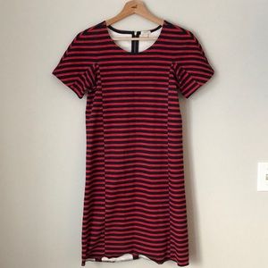 J. Crew Navy + Red Short Sleeve Dress